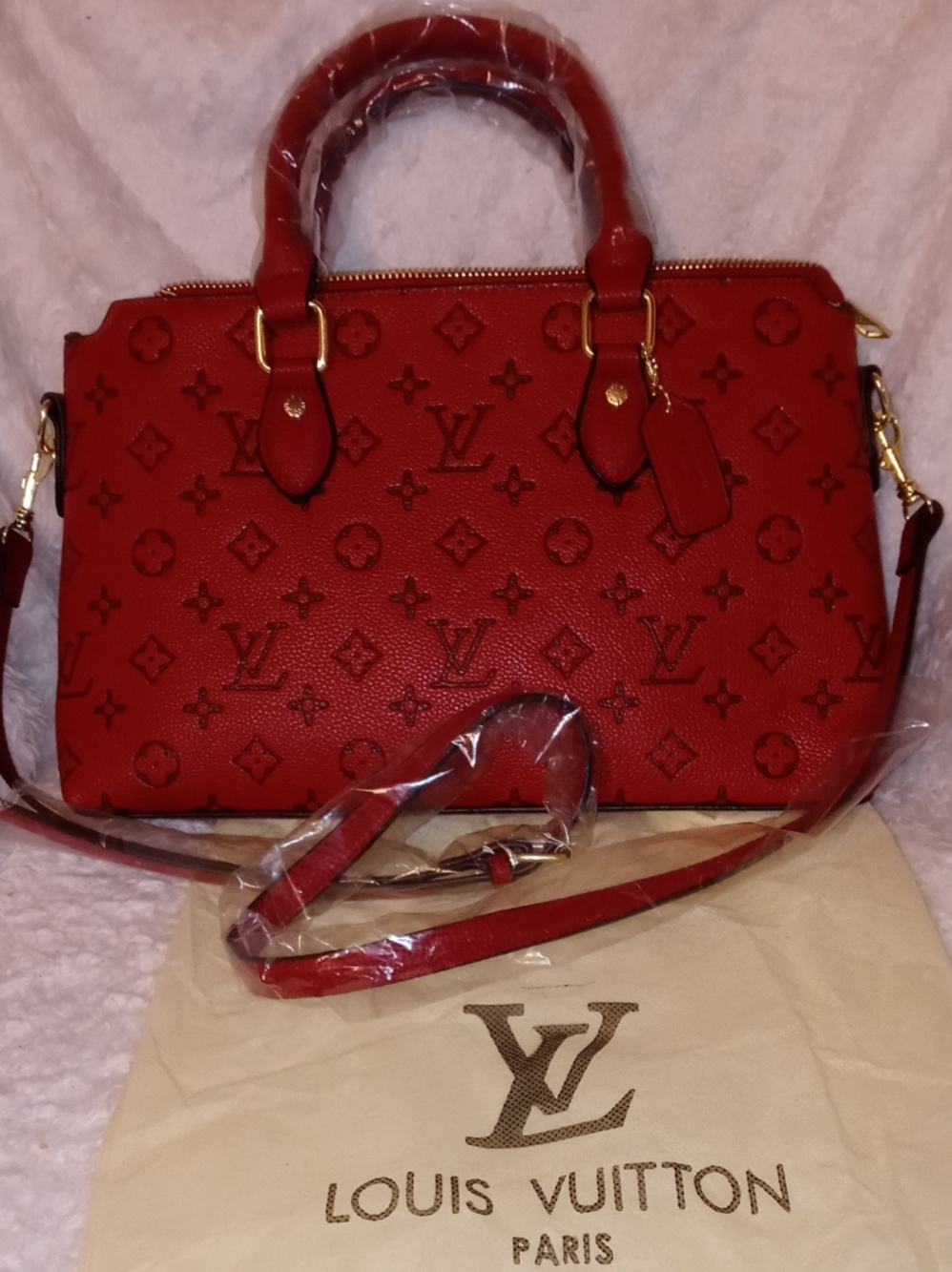 Louis Vuitton Red Embossed Monogram Cross body